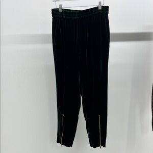 Sandro Dark Green Velvet Joggers